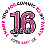 sweet 16 birthday stickers