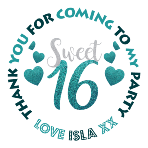 sweet 16 birthday stickers