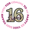 sweet 16 birthday stickers