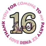 sweet 16 birthday stickers