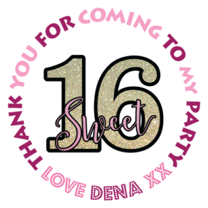 sweet 16 birthday stickers