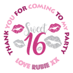 sweet 16 birthday stickers