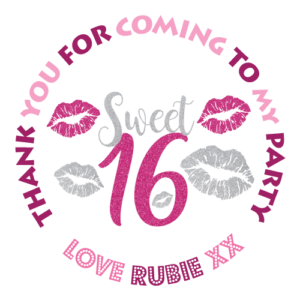 sweet 16 birthday stickers