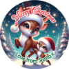 Baby Reindeer merry christmas stickers