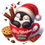 Penguin Santa merry christmas stickers