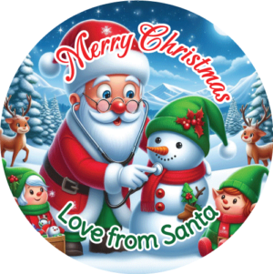 Santa merry christmas stickers