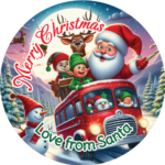 Santa merry christmas stickers