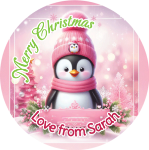 Penguin merry christmas stickers